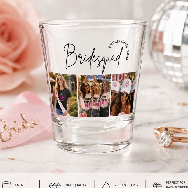Bridesquad Personalized Bachelorette Party Favour Shot Glass (Creator Uploaded)