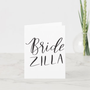Bridezilla Womens Funny Bridal Wedding Bride Groom Card