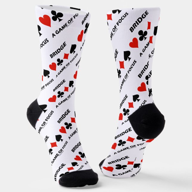 Bridge A Game Of Focus Duplicate Bridge Humour Socks (Angled)