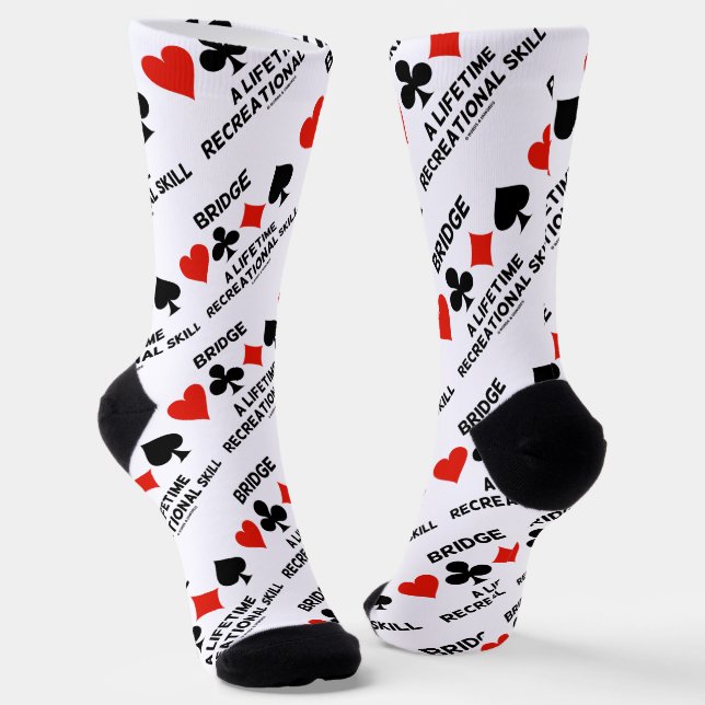 Bridge A Lifetime Recreational Skill 4 Card Suits Socks (Angled)