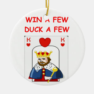 bridge and card player ceramic ornament