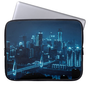 Bridge and city urban architecture at night in Cho Laptop Sleeve