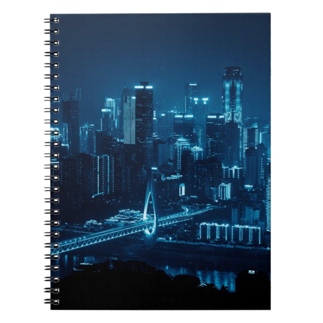 Bridge and city urban architecture at night in Cho Notebook (Front)