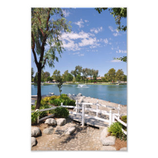 Bridge and pond photo print