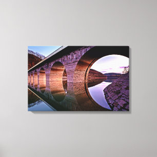 Bridge Arches Sunset Stretched Canvas Print