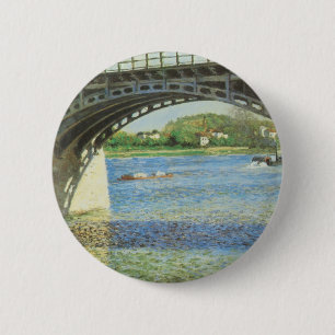 Bridge at Argenteuil by Gustave Caillebotte 2 Inch Round Button
