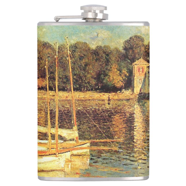 Bridge at Argenteuil Claude Monet     Hip Flask (Front)