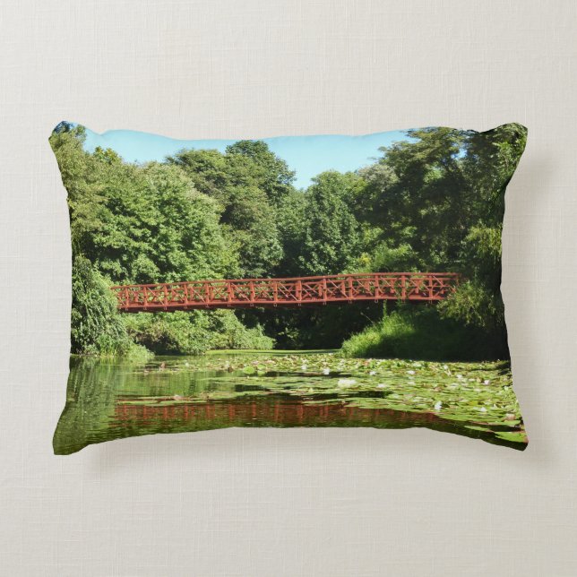 Bridge at Centennial Lake in Ellicott City Accent Pillow (Front)