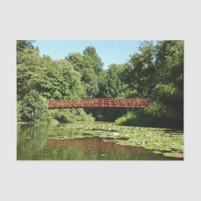 Bridge at Centennial Lake in Ellicott City Tissue Paper (Front)