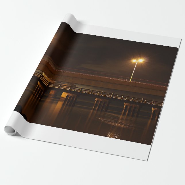 Bridge at Night Wrapping Paper (Unrolled)
