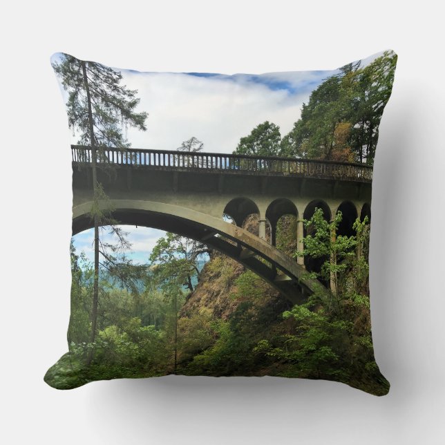 Bridge at Shepperd's Dell, OR Throw Pillow (Front)