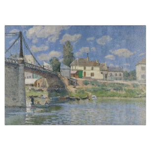 Bridge at Villeneu by Sisley Impressionist Paint Cutting Board
