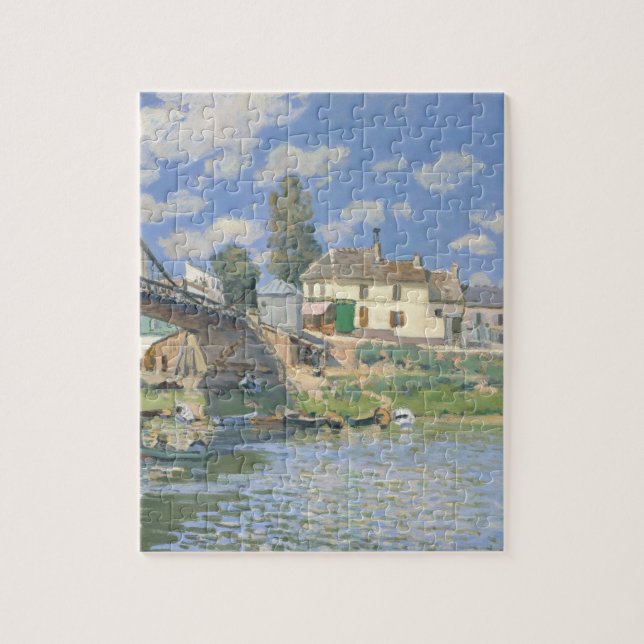 Bridge at Villeneu by Sisley Impressionist Paint Jigsaw Puzzle (Vertical)