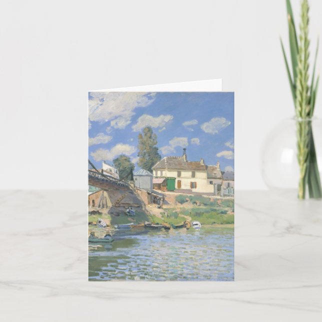 Bridge at Villeneu by Sisley Impressionist Paint Thank You Card (Front)