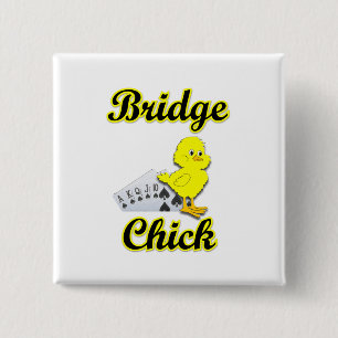 Bridge Chick 2 Inch Square Button