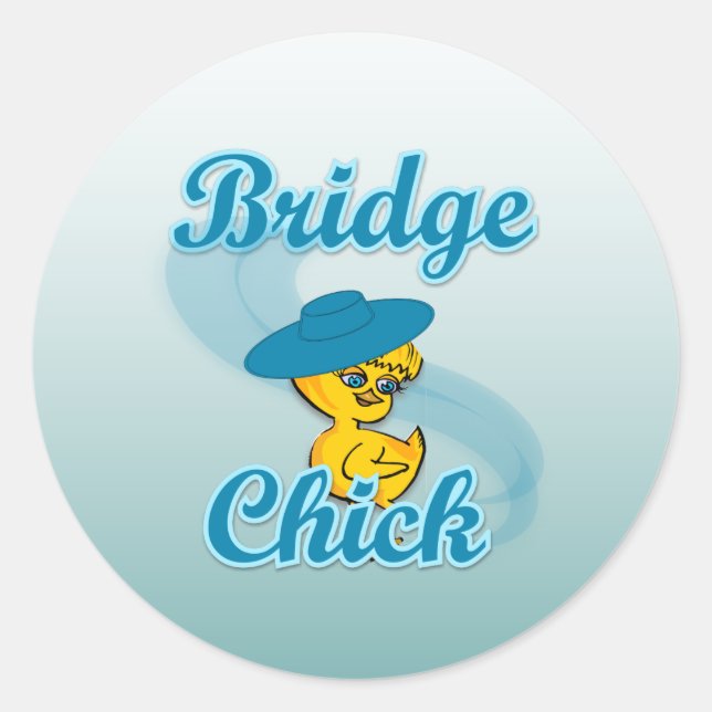 Bridge Chick #3 Classic Round Sticker (Front)