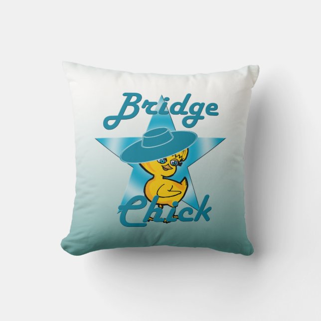 Bridge Chick #7 Throw Pillow (Front)