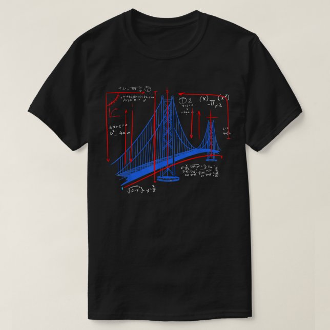 BRIDGE DESIGN DRAWING SAN FRANCISCO GOLDEN GATE T-Shirt (Design Front)