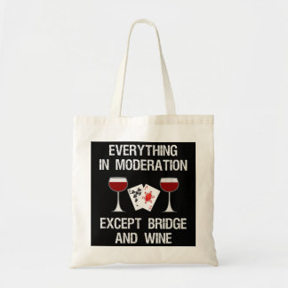 Bridge  - Funny Bridge Card Game and Wine Tote Bag