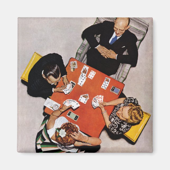 Bridge Game by Norman Rockwell Magnet (Front)