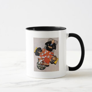 Bridge Game by Norman Rockwell Mug