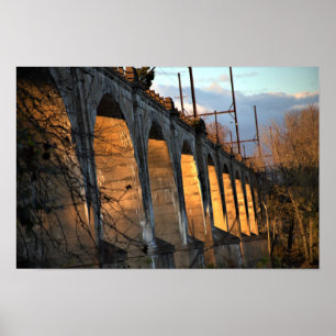Bridge Illuminated by Sunlight Poster