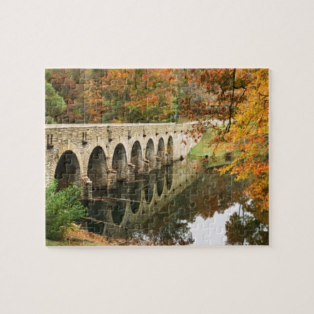 Bridge in Autumn in Tennessee Jigsaw Puzzle (Horizontal)