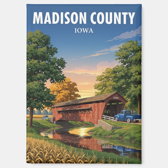 Bridge in Madison County Iowa Travel Magnet (Front)