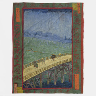 Bridge in Rain after Hiroshige by Vincent Van Gogh Fleece Blanket