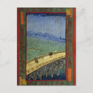 Bridge in Rain (after Hiroshige) Van Gogh Fine Art Postcard