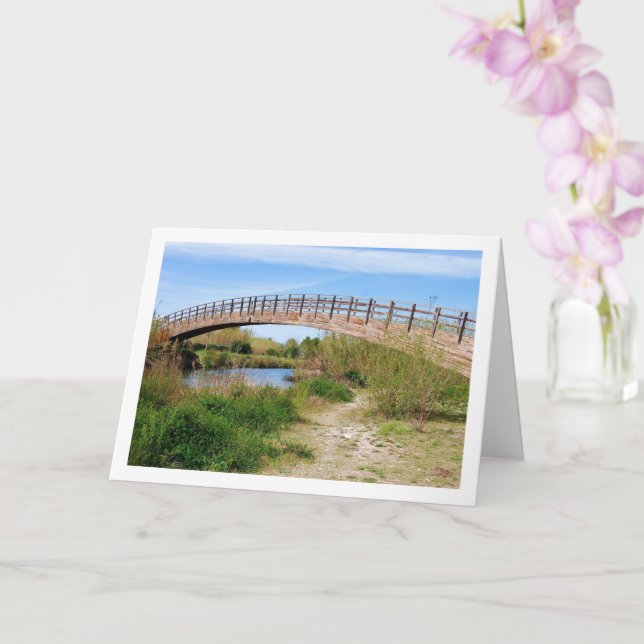 Bridge in Riba-roja de Túria, Spanish Town Card (Orchid)