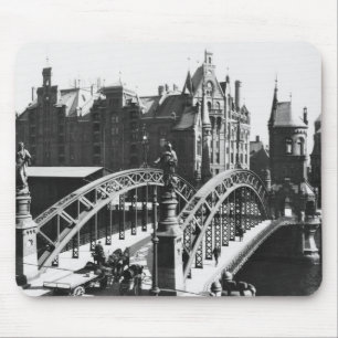 Bridge in the Speicherstadt Hamburg, c.1910 Mouse Pad