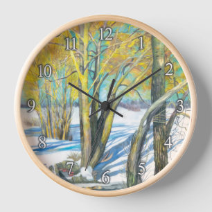 bridge in the winter clock