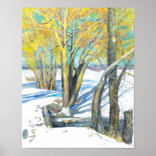 bridge in the winter poster