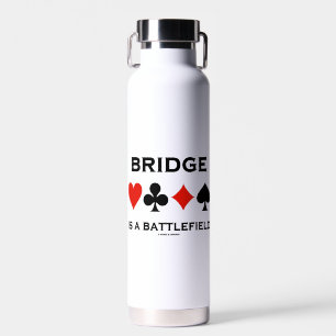 Bridge Is A Battlefield Four Card Suits Water Bottle