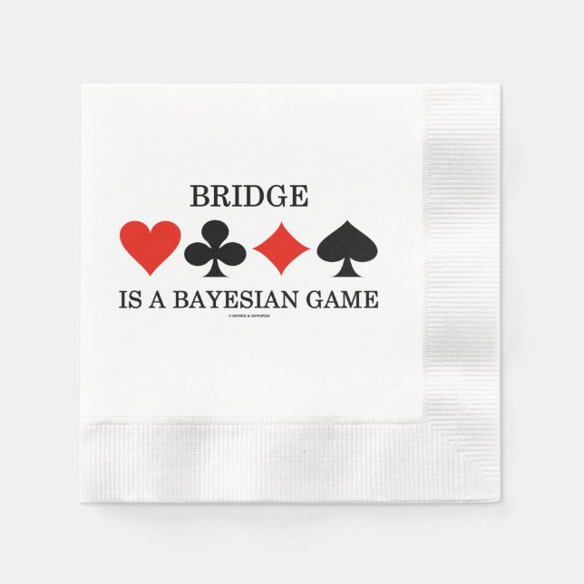 Bridge Is A Bayesian Game Four Card Suits Napkin (Front)