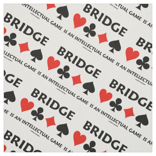 Bridge Is An Intellectual Game Four Card Suits Fabric (Swatch)