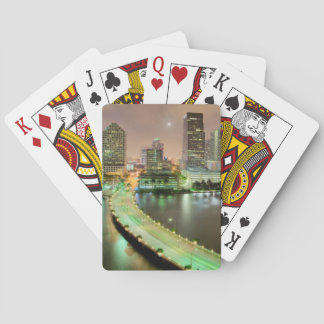 Bridge leads across waterway to downtown Miami Playing Cards