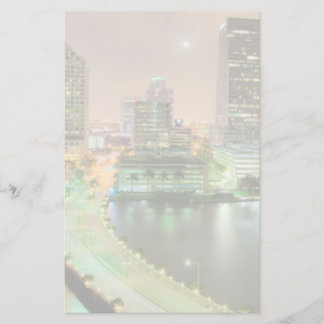 Bridge leads across waterway to downtown Miami Stationery