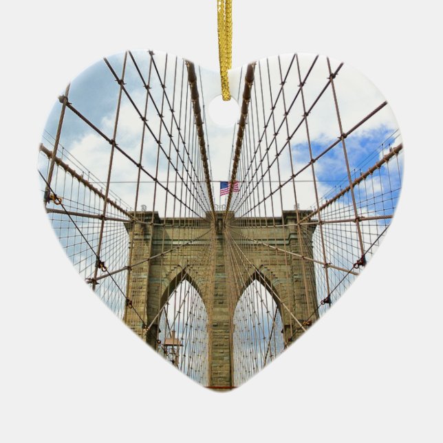 Bridge New York Brooklyn City Building Structure Ceramic Ornament (Front)