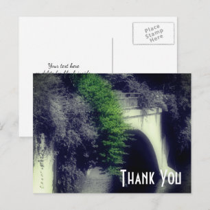 Bridge Of Flowers Black And White Thank You  Postcard