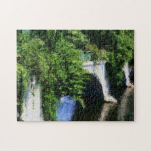 Bridge Of Flowers Impressionist Photo Painting  Jigsaw Puzzle