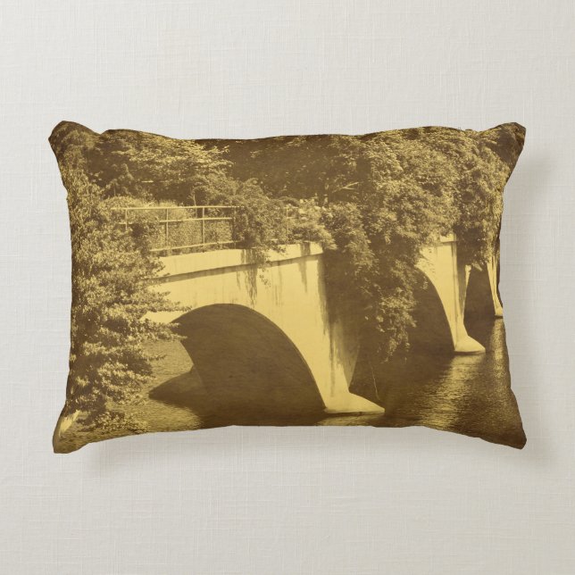 Bridge Of Flowers Vintage Look  Accent Pillow (Front)