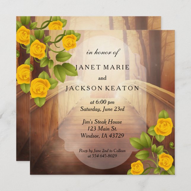 Bridge of Love, Nature Wedding Invitation (Front/Back)
