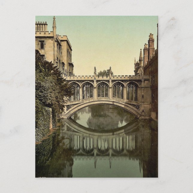 Bridge of Sighs, Cambridge, England vintage Photoc Postcard (Front)