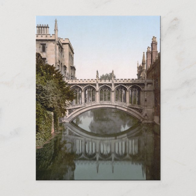 Bridge of Sighs in Cambridge, England (c. 1900) Postcard (Front)