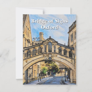 Bridge of Sighs in Oxford Pencil Sketch Postcard