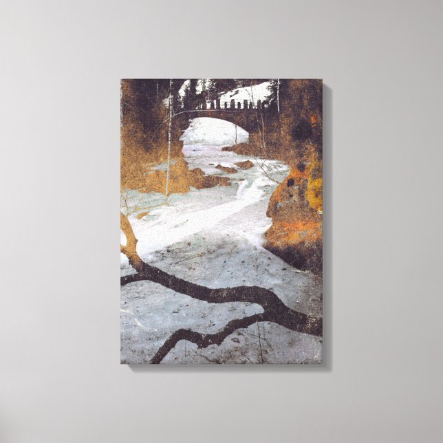 Bridge Over a Frozen Stream by Alexandra Cook Canvas Print (Front)