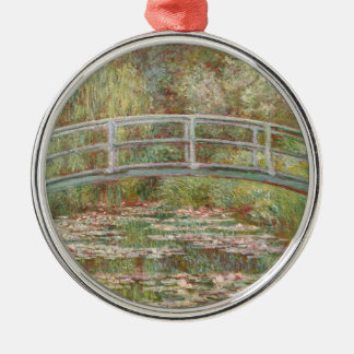 Bridge Over a Pond of Water Lilies Metal Ornament