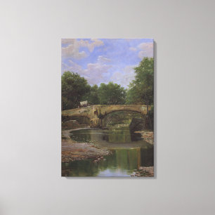 Bridge Over a River in Spain (by Santiago Rusiñol) Canvas Print